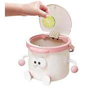 Papelera de escritorio | Bonito cubo de basura con asa y lapicero - Pequeño Recipiente para Desechos | para usar en veladores, cuarto de baño, dormitorio, sala de estar, oficinas, encimeras y mesa