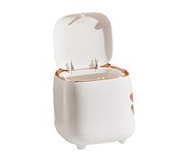 Papelera de Escritorio Tipo Empuje, Contenedor de Basura de Doble Capa, Moderno y Práctico, para Sala de Estar, 5,7x5,7x5,9 Pulgadas (WHITE)