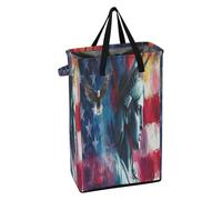 Papelera de lavandería con asas, cestas de lavandería altas para niños, cesta plegable para recámara, bandera de la Libertad de EE. UU
