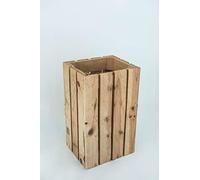 Papelera de Madera Natural Sam, Decorativa de Madera, Beige, 30.5x26.5x49cm. Incluye Imán Personalizable de Regalo