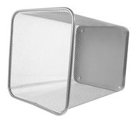 Papelera de Malla Cuadrada de Hierro, Resistente y Ventilada para Oficina | Hogar y Salas de Manualidades, Color Plata, Fácil de Limpiar, Evita Humedad Acumulada, Mayor Capacidad