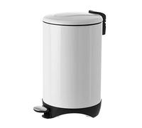 Papelera de pedal blanca contemporánea de acero inoxidable de 20 litros - LOLAhome