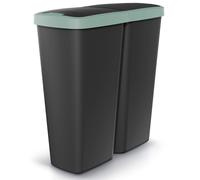 Papelera Duo negro/verde 50L 55x25x57cm