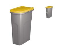 Papelera Ecosystem 40 Litros Tapa Amarilla Stefanplast