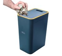 Papelera estrecha con tapa, cubo de basura con tapa de prensa Papelera | Costura de prensa de basura de basura delgada, basura de contenedor de basura a prueba de perros, pani