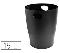 Papelera plastico exacompta ecoblack negro 15 litros