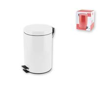 Papelera Inoxidable Blanca Con Pedal 5L Home