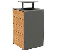 Papelera KUBE con tapa PROCITY, capacidad 120 l