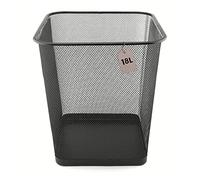 Papelera Malla Metalica 18 Litros Negra Cuadrada 27 x 27 x 30 Cm. Papelera Oficina, Reciclaje, Cubo de Basura, Papelera Escritorio, Cubo Basura Cocina, Papelera Baño, Organizador Escritorio