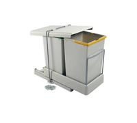 Papelera Manual Doble Gris 2 Cont. Lt.14 - Ferrero Ferramenta