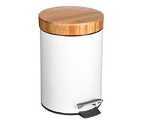 5five – Papelera Naturéo de bambú 3l con tapa Blanca