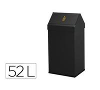 Papelera Metalica Basculante Ganchos Interiores Aro Inferior Pvc Ancho 32Cm Alto 65Cm Fondo 25Cm Capacidad 52L