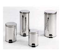 Papelera metalica q-connect con pedal cromada 25x38cm capacidad 12 litros