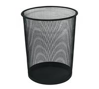 Papelera metalica q-connect negra rejilla 295x345mm