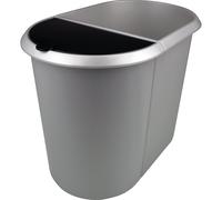 Papelera modular helit, DUO, con dos compartimentos de clasificación