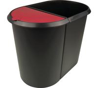 Papelera modular helit, DUO, con dos compartimentos de clasificación