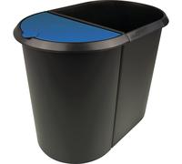 Papelera modular helit, DUO, con dos compartimentos de clasificación