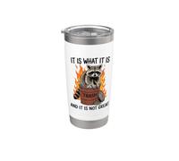 Papelera Panda Contenedor Fuego Mapache Retro Cartoon Graphic Vaso térmico de acero inoxidable de doble pared