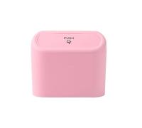Papelera Para Coche para Audi Q2 (GA 2016-2025 2026),Cubo De Basura Para Coche Con Tapa Y Anillo De Fijación,Mini Organizador De Basura Impermeable De Plástico,Pink