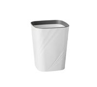 Papelera Plastic Trash Can with Fixed Ring,Two Capacities to Choose,for Toilet,Bedroom,Kitchen,Living Room(White,Large)