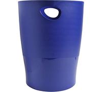 Papelera Plastico Exacompta Ecoblack Azul 15 Litros
