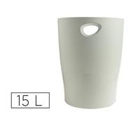 Papelera Plastico Exacompta Ecoblack Gris 15 Litros
