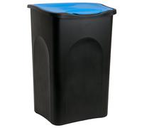Papelera Plástico Negro/Azul 50L