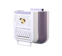 Papelera plegable para puerta de cocina, 10L Cubo de basura plegable para colgar con pegatina de perro, Cubo de basura de pared para cocina para Puerta del armario, Baño, Auto, Oficina, Púrpura