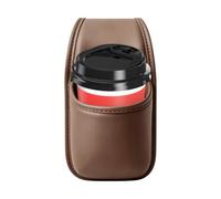 Papelera Portavasos Coche Compartimento para teléfono móvil de Cuero | Portavasos con montaje adhesivo Accesorio para Vehículos, Camiones, Autocaravanas, SUV, Tractores y