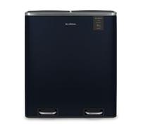 Les Collectors Papelera de reciclaje de pedal N°908 Capacidad 60 L, 2 compartimentos 30 L, Pesado, Cocina, Cubos extraíbles, Reciclaje, Clasificación selectiva, Cierre silencioso, Azul noche