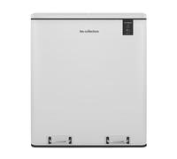 Les Collectors Papelera de reciclaje a pedal N°918 Capacidad 60 L, 2 Compartimentos 30 L, Cubos amovibles, Reciclaje, Clasificación selectiva, Cierre silencioso, Blanco