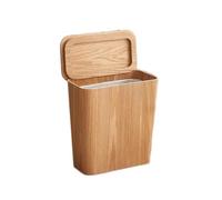 Papelera rectangular de madera con tapa, papelera de reciclaje de basura de madera de estilo japonés, papelera de cocina de plástico delgado, for baño, tocador, dormitorio, cocina, sala de manualidade