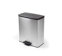Papelera Rectangular - DECO BIN - CURVER - 65L - Diseño moderno - 49 x 29 x 61 cm - Gris metalizado