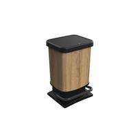 Papelera Rotho Con Pedal De Polipropileno 20 L Color Efecto Madera