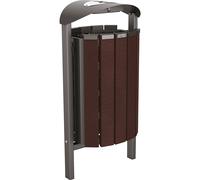 Papelera SILAOS® con cenicero PROCITY, acero / plástico reciclado