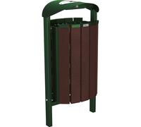 Papelera SILAOS® con cenicero PROCITY, acero / plástico reciclado