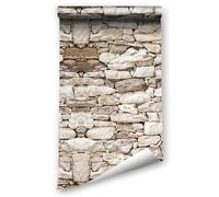 Papelero autoadhesivo de ladrillo Efecto de ladrillo Pegatina decorativa extraíble PVC Vinyl Película impermeable con pegatina de reparación de cuero para sofá de pared (90051, 44,5 x 800 cm)