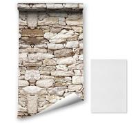Papelero autoadhesivo de ladrillo Efecto de ladrillo Pegatina decorativa extraíble PVC Vinyl Película impermeable con pegatina de reparación de cuero para sofá de pared (90051, 44,5 x 1200 cm)