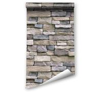 Papelero autoadhesivo de ladrillo Efecto de ladrillo Pegatina decorativa extraíble PVC Vinyl Película impermeable con pegatina de reparación de cuero para sofá de pared (90044, 44,5 x 400 cm)