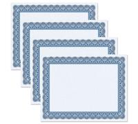 Papeles de certificado Elite Blue & Blue Pergamino - Paquete de 100, compatibles con impresoras l ser e inyecci n de tinta, para oficina, negocio