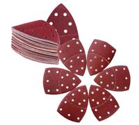 Papeles de Lija de 30 Piezas, Juego de Hojas de Lija, Papel de Lija para Lijadora Múltiple, con 5 Agujeros, Accesorios para Multilijadora, 40, 60, 80, 120, 180, 240 Granos Surtidos