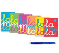 PAPELIVI Lote 6 Cuadernos Lamela Polipropileno Flúor Cuadrovia Tamaño FOLIO Fº 80 Hojas Cuadros 4 mm 7FTP004S + Bolígrafo Borrable