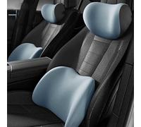 PAPEP Almohada de Soporte Lumbar y Extensión para Reposacabezas de Coche para Audi E-Tron 2018-2023 - Juego de 2 Espuma Viscoelástica,Blue
