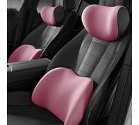 PAPEP Almohada de Soporte Lumbar y Extensión para Reposacabezas de Coche para BYD Qin Pro - Juego de 2 Espuma Viscoelástica,Pink