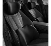 PAPEP Almohada de Soporte Lumbar y Extensión para Reposacabezas de Coche para Mitsubishi Fortis 2013-2016 - Juego de 2 Espuma Viscoelástica,Black