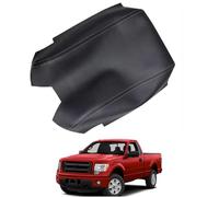 PAPEP Funda de Reposabrazos de Cuero para Ford F-150 2009-2014 - Cubierta Protectora Antiarañazos e Impermeable para la Caja de la Consola Central,Black-White Line