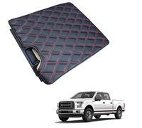 PAPEP Funda de Reposabrazos de Cuero para Ford F-150 2015-2020 - Cubierta Protectora Antiarañazos e Impermeable para la Caja de la Consola Central,Black-Red Line