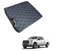 PAPEP Funda de Reposabrazos de Cuero para Ford F-150 2015-2020 - Cubierta Protectora Antiarañazos e Impermeable para la Caja de la Consola Central,Black-Blue Line