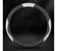 PAPEP Funda Volante Coche para BYD E6, Cubierta de Cuero Antideslizante Exterior Accesorios Coches Interior Decoracion,O-Shape-Black and White