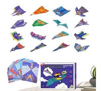 Paper Airplane Kit - Colorful Craft Material, Easy Folding Sheets, Engaging Hand Activity, Creative Model Making With Fun Aerodynamic Challenge | For Kids Students Home Classroom Travel Family